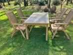 Val-Eur teakhouten tuinset in perfecte staat voor 4 personen, Tuin en Terras, Ophalen, 4 zitplaatsen, Gebruikt, Teakhout