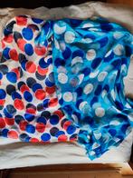 2x sjaal, zijde en katoen, met blauwe bolletjes, 150x80 cm, Kleding | Dames, Mutsen, Sjaals en Handschoenen, Ophalen of Verzenden