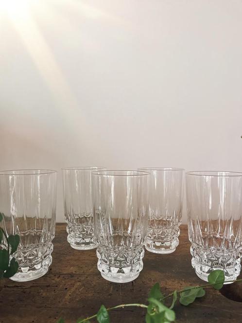 5 vintage Cristal d’Arques “Pompadour” glazen, Antiek en Kunst, Antiek | Glas en Kristal, Ophalen of Verzenden