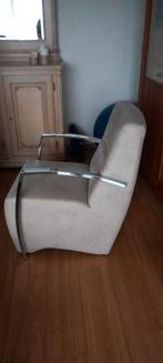 Witte stoel, kunstleer, Huis en Inrichting, Fauteuils, Ophalen, Minder dan 75 cm, Zo goed als nieuw, Metaal