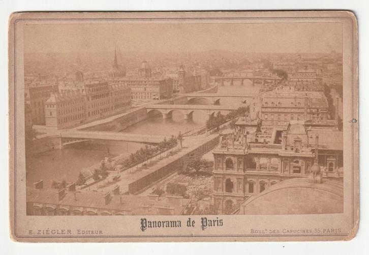 Parijs oude foto Panorama de Paris E. Ziégler, Verzamelen, Foto's en Prenten, Gebruikt, Foto, Buitenland, Voor 1940, Verzenden
