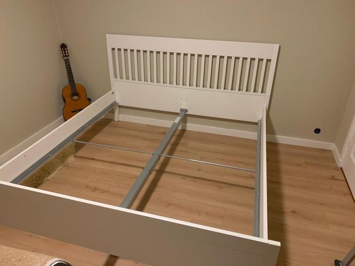 IKEA Idanas bed 180x200 wit, Huis en Inrichting, Slaapkamer | Bedden, Zo goed als nieuw, Tweepersoons, 180 cm, 200 cm, Hout, Wit
