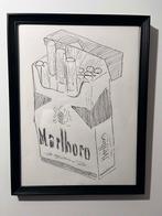 Cigarette ingelijste wandkunst (zwart of wit), Minder dan 50 cm, Oorspronkelijke maker, Nieuw, Ophalen of Verzenden