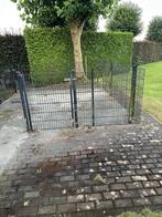 Hekwerk met looppoortje, Tuin en Terras, Ophalen, Met poort, Gebruikt, Dubbelstaafmat hekwerk