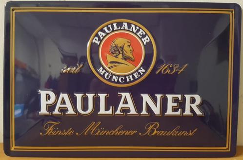 Paulaner bier Munchen relief reclamebord van metaal wandbord, Verzamelen, Biermerken, Nieuw, Reclamebord, Plaat of Schild, Overige merken