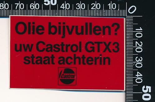 Sticker: Castrol - GTX3 - Olie bijvullen, Verzamelen, Stickers, Auto of Motor, Ophalen of Verzenden