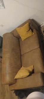 Lichtbruine bank met vlekken - 3 persoons, Huis en Inrichting, Banken | Bankstellen, Ophalen, Gebruikt, 150 tot 200 cm, Driepersoons