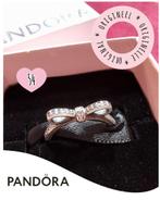 Pandora ring 'Bow' zilver, maat 54, Met kristal, Verzenden, Zo goed als nieuw, 17 tot 18