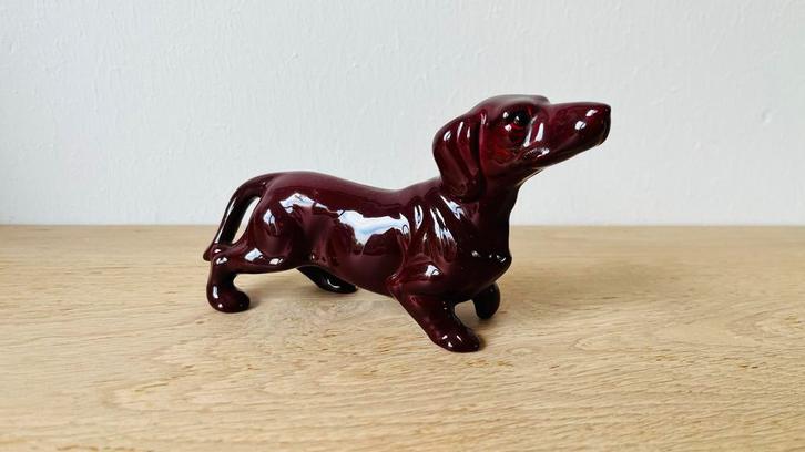 Vintage Teckel Beeldje, Tuin en Terras, Tuinbeelden, Zo goed als nieuw, Dierenbeeld, Overige materialen, Ophalen of Verzenden