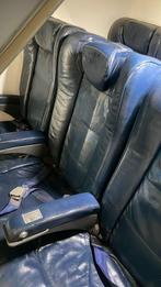 Leren Vliegtuigstoelen Bank, Huis en Inrichting, Stoelen, Ophalen, Leer, Zo goed als nieuw, Vijf, Zes of meer stoelen