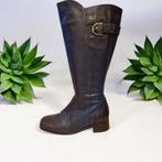 DUO BOOTS donkerbruine leren laarzen maat 38 XL schacht, Hoge laarzen, Bruin, Verzenden, Zo goed als nieuw
