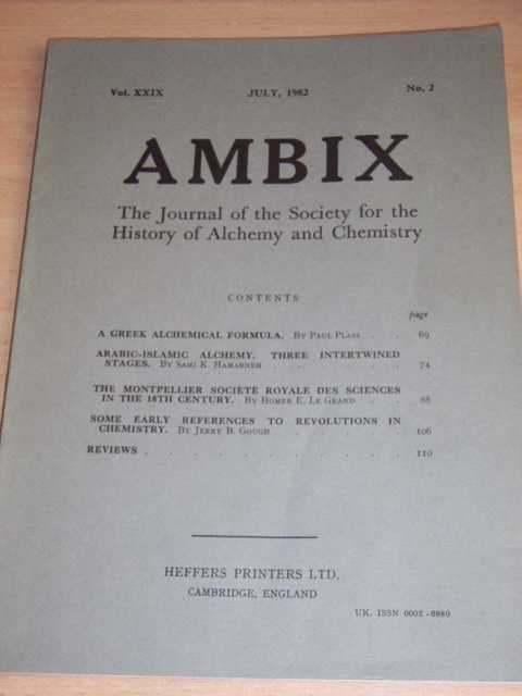 Ambix nr 1 / Journal of the Society for the study of Alchemy, Verzenden