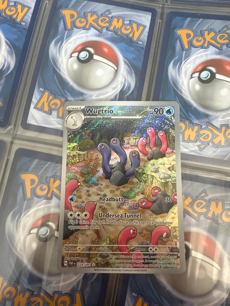 Wugtrio Pokémonkaart - Zeldzaam!, Ophalen of Verzenden, Zo goed als nieuw, Losse kaart, Foil
