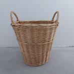 Vintage rieten mand met handvatten leuk als bloempot, Mand, Rond, Ophalen of Verzenden, Zo goed als nieuw