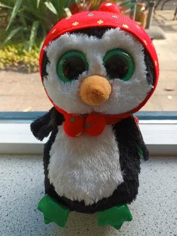 Pinguïn Freeze merk TY Beanie Boos meet ca 28 cm Rood mutsje beschikbaar voor biedingen
