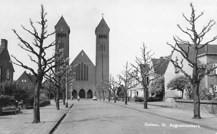AY821 Geleen Kerk e.o. Limburg jaren 60, Verzamelen, Ansichtkaarten | Nederland, Gelopen, Limburg, 1960 tot 1980, Verzenden