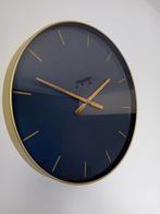 Wandklok zwart goud 50cm doorsnede, Huis en Inrichting, Woonaccessoires | Klokken, Ophalen, Zo goed als nieuw, Analoog, Wandklok