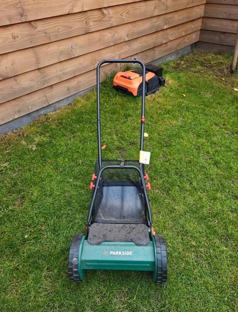 Parkside Handgrasmaaier - Zo goed als nieuw!, Ophalen, Handgrasmaaier, Opvangzak, Kooimesmaaier