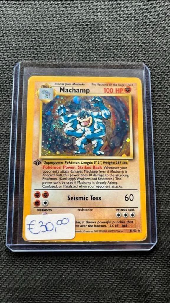 Machamp 1st Edition - Pokemon, Hobby en Vrije tijd, Verzamelkaartspellen | Pokémon, Zo goed als nieuw, Ophalen of Verzenden