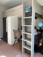 Hoogslaper met bureau & kast, Huis en Inrichting, Slaapkamer | Stapelbedden en Hoogslapers, Ophalen, Eenpersoons, Zo goed als nieuw