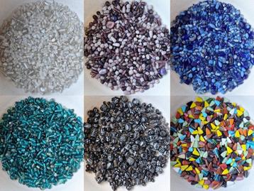 Partij luxe glas kralen 1-2cm ruim 1 kilo p/kl keuze uit 6 beschikbaar voor biedingen