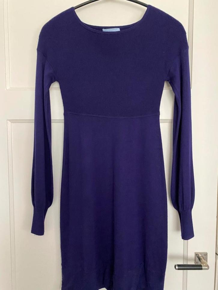 Strenesse jurk 36 zijde, wol en cashmere, Kleding | Dames, Jurken, Zo goed als nieuw, Maat 36 (S), Paars, Boven de knie, Ophalen