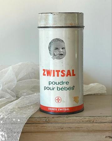 SALE……. Brocante oud Zwitsal blikje  beschikbaar voor biedingen