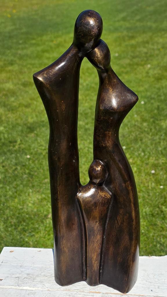 bronzen beeld / FAMILIE met 1 ,2 EN 3 KINDEREN, Antiek en Kunst, Kunst | Beelden en Houtsnijwerken, Ophalen of Verzenden