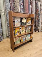 Antieke eiken boekenkast art deco, Info@SlatsAntiek.nl, Met plank(en), 100 tot 150 cm, Antiek