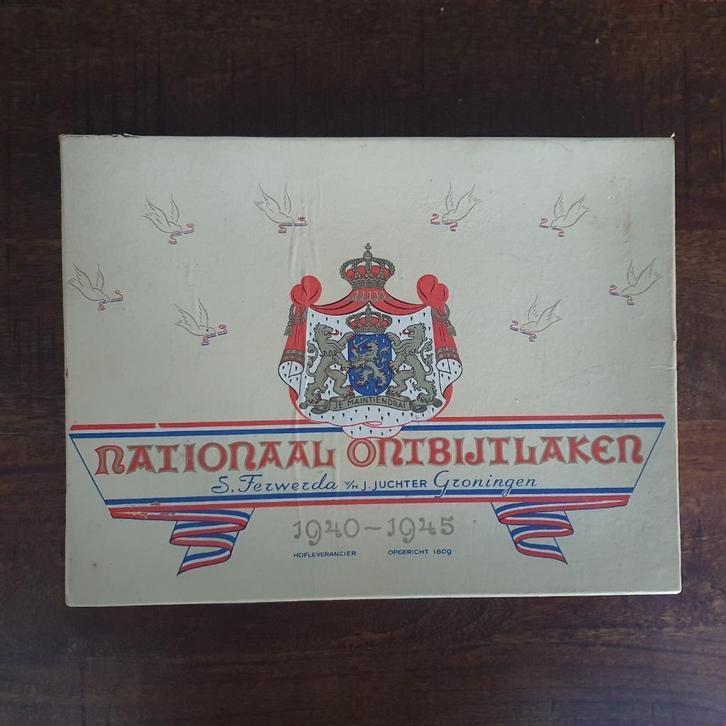 Nationaal ontbijtlaken - S. Ferwerdera - 1940 - 1945, Verzamelen, Koninklijk Huis en Royalty, Gebruikt, Overige typen, Nederland