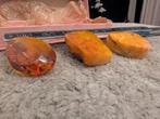 Vintage Amber Stenen Set in Doos, Sieraden, Tassen en Uiterlijk, Edelstenen, Ophalen of Verzenden, Gebruikt