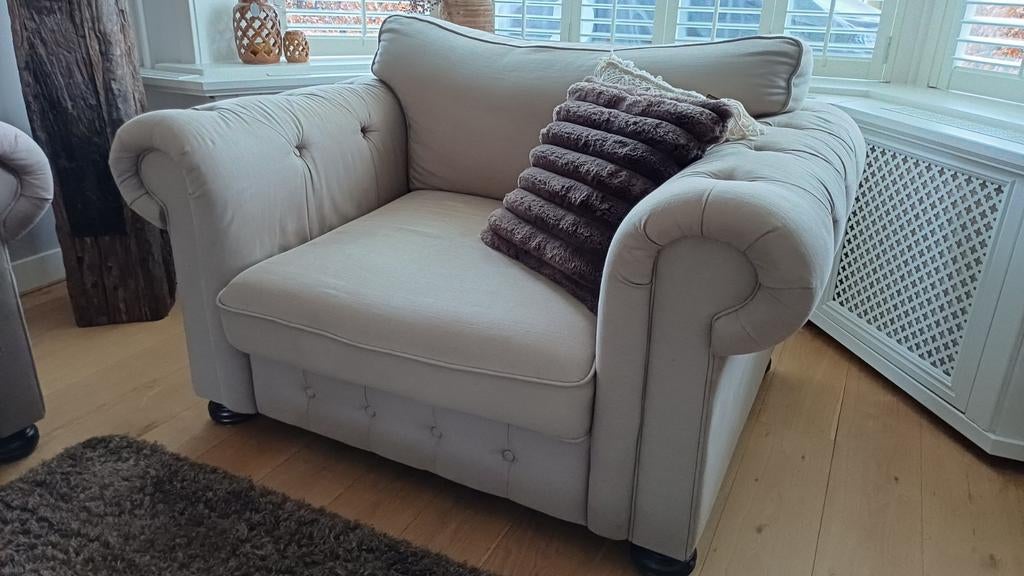 Comfortabele beige Urban Sofa Loveseat, Huis en Inrichting, Fauteuils, Ophalen, Gebruikt, Klassiek, Landelijk, Tijdloos, Stof