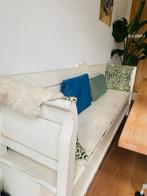 Vintage antieke beige klepbank 240 extra, Ophalen of Verzenden, Zo goed als nieuw, Hout