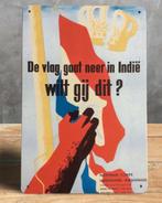 KNIL Metalen Wandbord Nederlands INDIE Propaganda, Verzamelen, Militaria | Tweede Wereldoorlog, Nederland, Verzenden