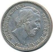 Nederland 10 Cent 1890 Willem 3, Koning Willem III, Zilver, Ophalen of Verzenden, 10 cent