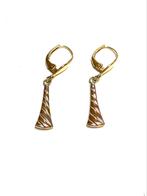 14k geel en witgouden oorbellen, Hangers, -, -, Ophalen of Verzenden