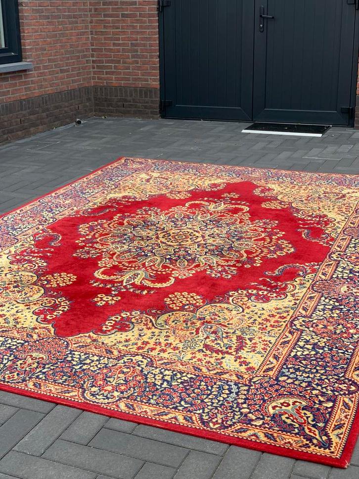 Prachtig Groot Sfeervol Vintage Vloerkleed Zuiver Scheerwol., Antiek en Kunst, Antiek | Kleden en Textiel, Ophalen