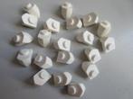 nr. 8104, 20 Witte plaatjes 1x1 met tand, Ophalen, Zo goed als nieuw, Complete set, Lego