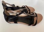 Zwarte sandaaltjes met glittertjes en lage sleehak, maat 39, Sandalen of Muiltjes, Ophalen of Verzenden, Zo goed als nieuw, Graceland