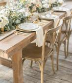 Landelijke houten cross eetkamerstoelen Silea alsie  984, Huis en Inrichting, Stoelen, Ophalen of Verzenden, Nieuw, Bruin, Vijf, Zes of meer stoelen