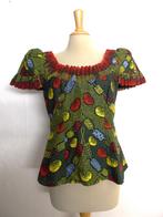 Grappige vintage snoepjes print top! M, Kleding | Dames, Tops, Groen, Maat 38/40 (M), Zo goed als nieuw, Korte mouw