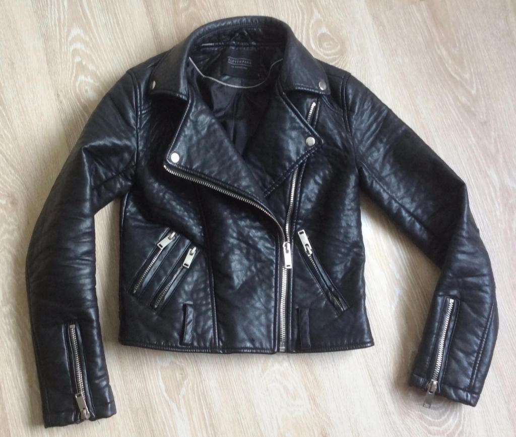 Bikerjack Maat 34 / XS zwart / zilver accenten Eleven Paris, Kleding | Dames, Jassen | Winter, Zwart, Maat 34 (XS) of kleiner