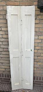 Brocante oud wit hoog dubbel luik - luiken, Antiek en Kunst, Ophalen