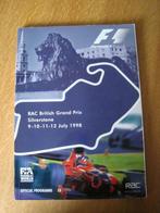 F 1 rac british grand prix silverstone 9-10-11-12 july 1998, Verzamelen, Ophalen of Verzenden, Nieuw, Formule 1