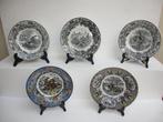 5 mooie gave Petrus Regout wandborden., Antiek en Kunst, Antiek | Keramiek en Aardewerk, Ophalen of Verzenden