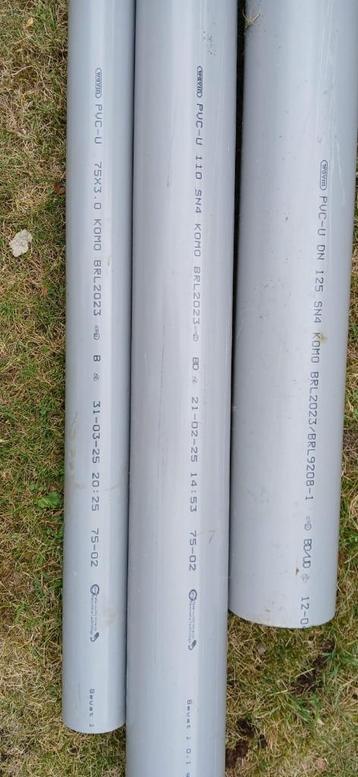 PVC buizen Wavin 125/110/75 mm en bochten!! beschikbaar voor biedingen