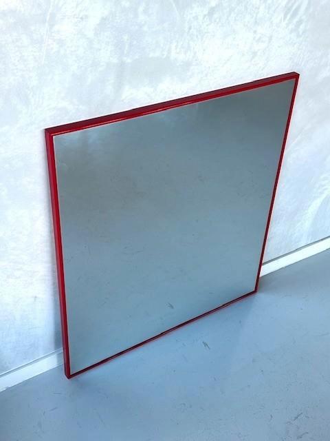 Jaren 80 spiegel vintage wandspiegel retro mirror rood, Huis en Inrichting, Woonaccessoires | Spiegels, Gebruikt, 75 tot 100 cm