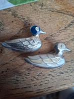 Zilver eend, 2 of 3 bedels, Ophalen of Verzenden, Gebruikt, Zilver