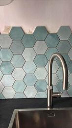 1,5 m2 WOW Zelige Hexagon tegels kleur Aqua, Huis en Inrichting, Keuken | Keukenelementen, Ophalen, Zo goed als nieuw, Minder dan 100 cm