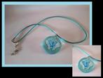 Blauwe handgemaakte 3D vlinderhanger comp met ketting, Ophalen, Overige materialen, Verstelbaar, Blauw